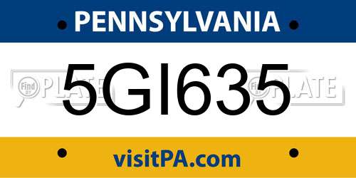 5GI635 Pennsylvania License Plate