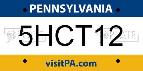 5HCT12 Pennsylvania License Plate