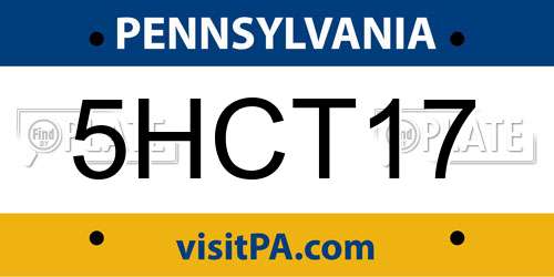 5HCT17 Pennsylvania License Plate
