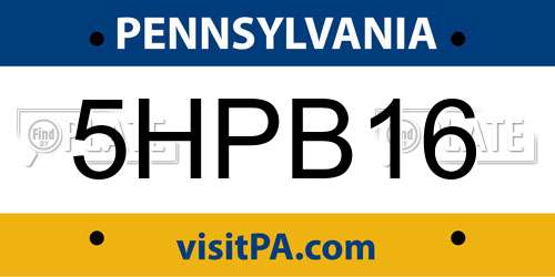 5HPB16 Pennsylvania License Plate
