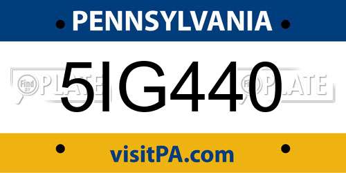 5IG440 Pennsylvania License Plate