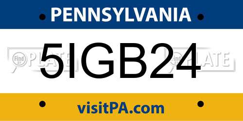 5IGB24 Pennsylvania License Plate