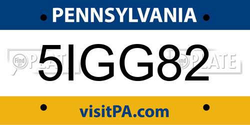 5IGG82 Pennsylvania License Plate