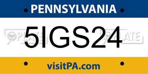 5IGS24 Pennsylvania License Plate