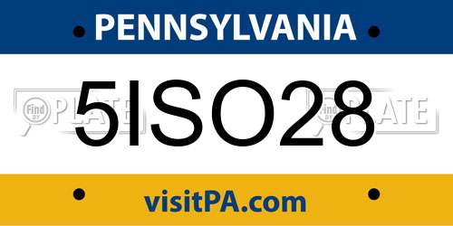 5ISO28 Pennsylvania License Plate