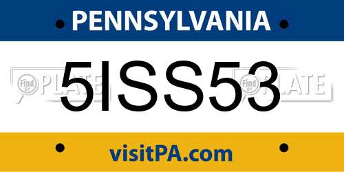 5ISS53 Pennsylvania License Plate