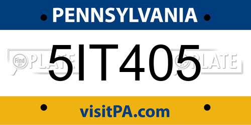 5IT405 Pennsylvania License Plate