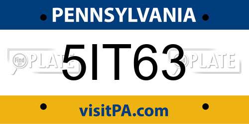 5IT63 Pennsylvania License Plate