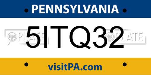 5ITQ32 Pennsylvania License Plate