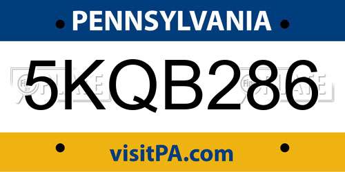 5KQB286 Pennsylvania License Plate