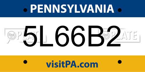 5L66B2 Pennsylvania License Plate
