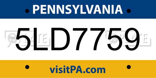 5LD7759 Pennsylvania License Plate