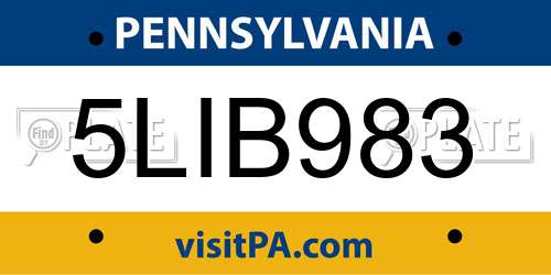 5LIB983 Pennsylvania License Plate