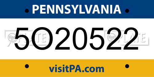5O20522 Pennsylvania License Plate