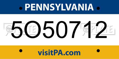 5O50712 Pennsylvania License Plate