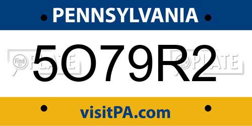 5O79R2 Pennsylvania License Plate