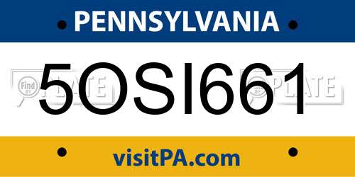 5OSI661 Pennsylvania License Plate