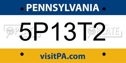 5P13T2 Pennsylvania License Plate