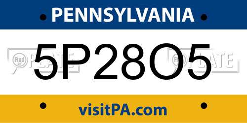 5P28O5 Pennsylvania License Plate