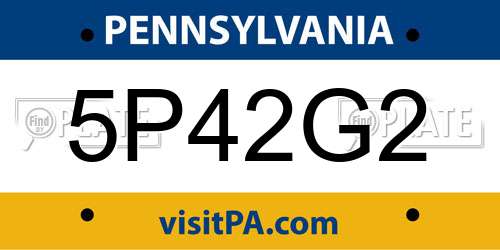 5P42G2 Pennsylvania License Plate