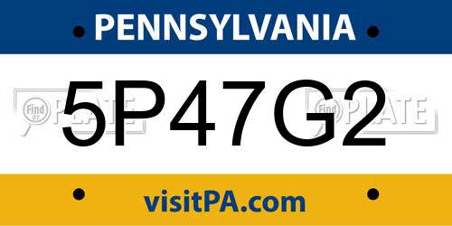 5P47G2 Pennsylvania License Plate