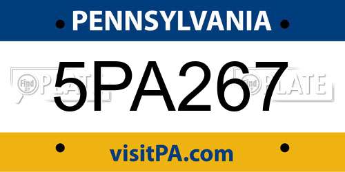 5PA267 Pennsylvania License Plate
