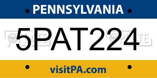 5PAT224 Pennsylvania License Plate
