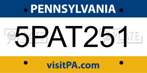 5PAT251 Pennsylvania License Plate