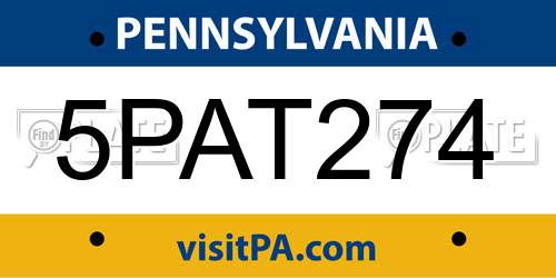 5PAT274 Pennsylvania License Plate