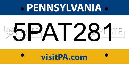 5PAT281 Pennsylvania License Plate