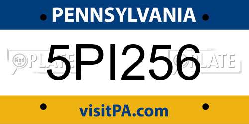 5PI256 Pennsylvania License Plate