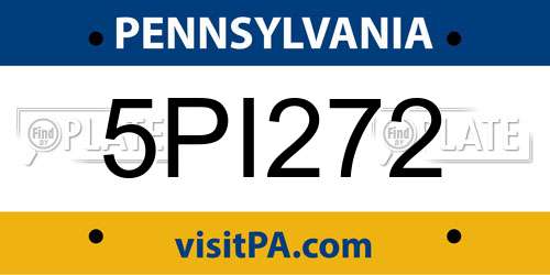 5PI272 Pennsylvania License Plate