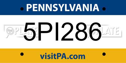 5PI286 Pennsylvania License Plate