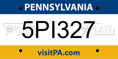5PI327 Pennsylvania License Plate
