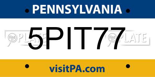 5PIT77 Pennsylvania License Plate