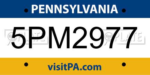5PM2977 Pennsylvania License Plate