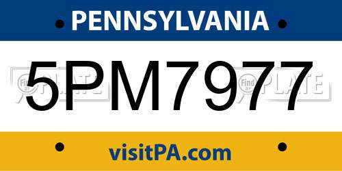 5PM7977 Pennsylvania License Plate