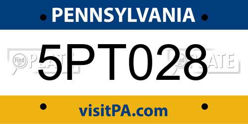 5PT028 Pennsylvania License Plate