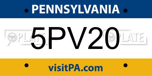 5PV20 Pennsylvania License Plate
