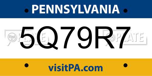 5Q79R7 Pennsylvania License Plate