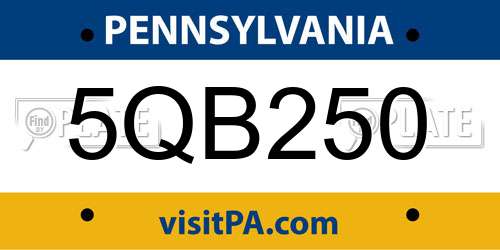 5QB250 Pennsylvania License Plate