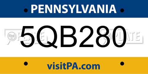 5QB280 Pennsylvania License Plate