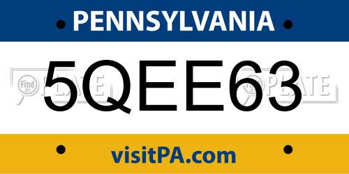 5QEE63 Pennsylvania License Plate