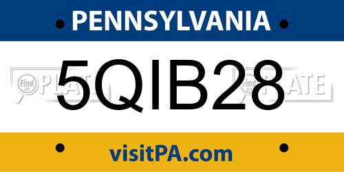 5QIB28 Pennsylvania License Plate