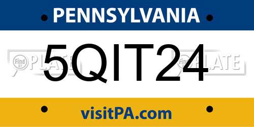 5QIT24 Pennsylvania License Plate
