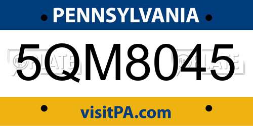 5QM8045 Pennsylvania License Plate
