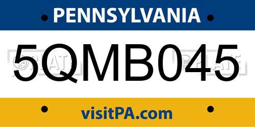 5QMB045 Pennsylvania License Plate