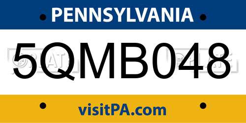 5QMB048 Pennsylvania License Plate