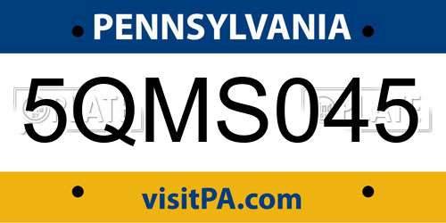 5QMS045 Pennsylvania License Plate