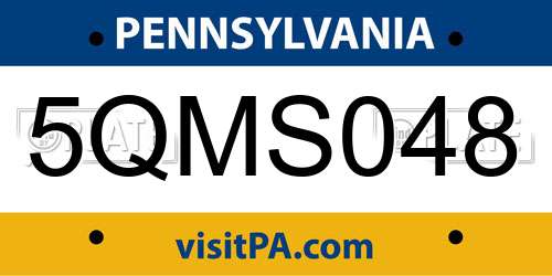 5QMS048 Pennsylvania License Plate